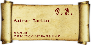 Vainer Martin névjegykártya