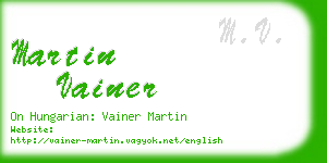 martin vainer business card